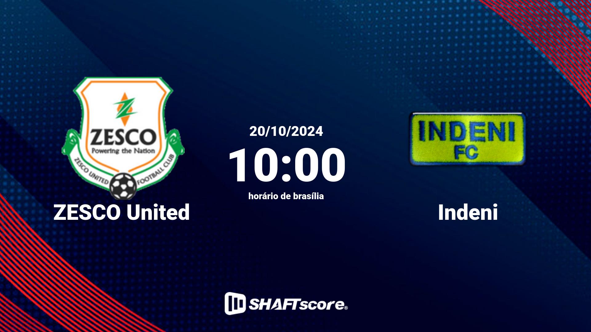 Estatísticas do jogo ZESCO United vs Indeni 20.10 10:00