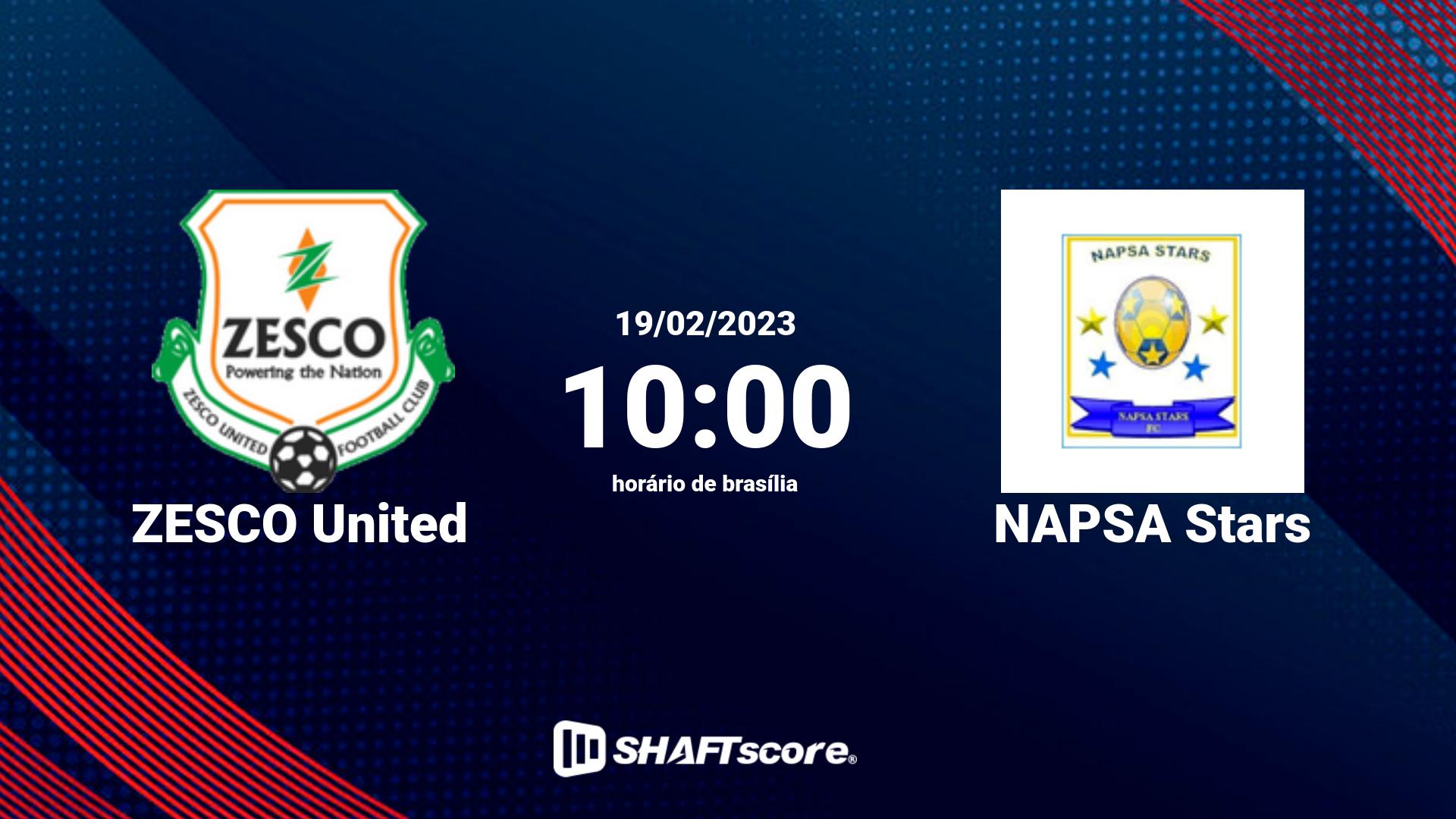 Estatísticas do jogo ZESCO United vs NAPSA Stars 19.02 10:00