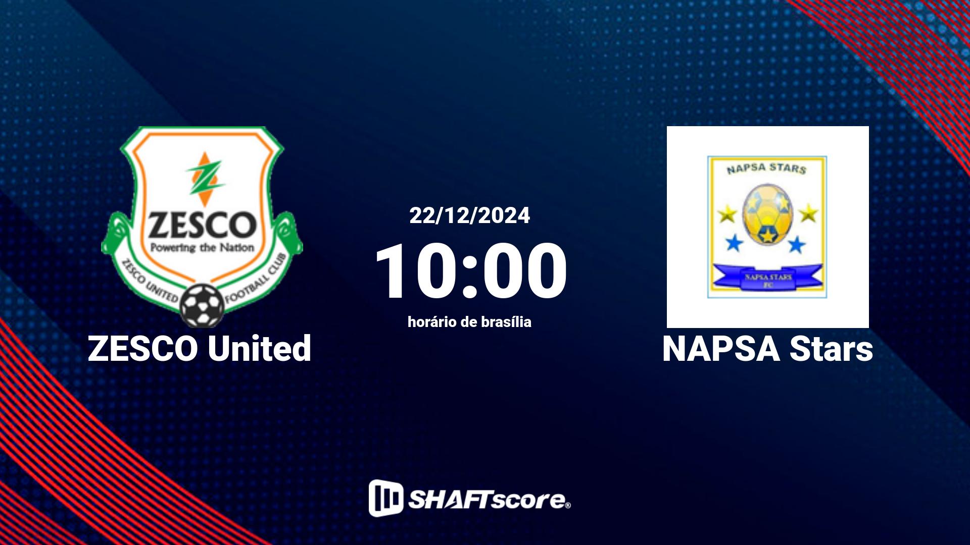 Estatísticas do jogo ZESCO United vs NAPSA Stars 22.12 10:00