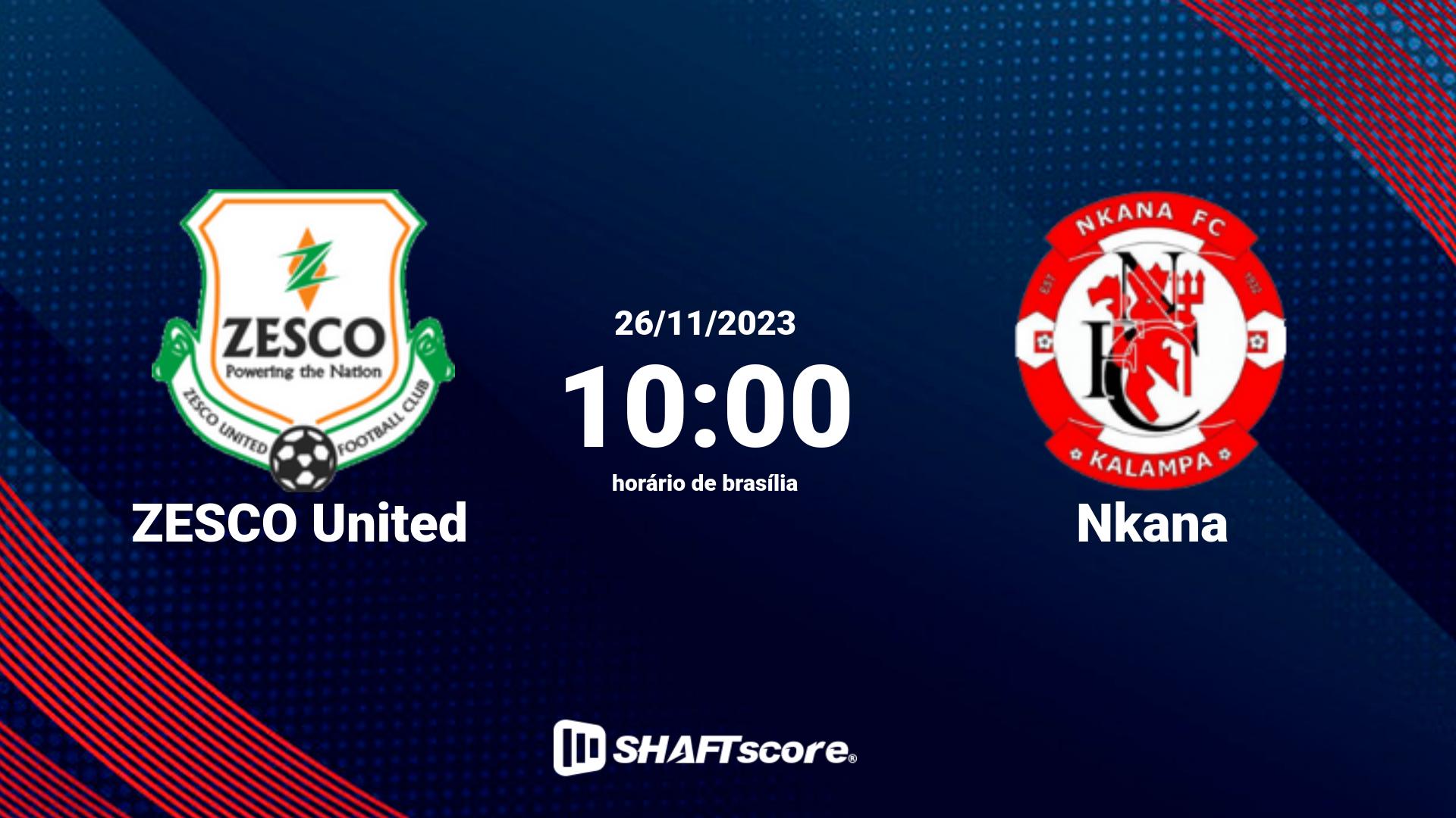 Estatísticas do jogo ZESCO United vs Nkana 26.11 10:00