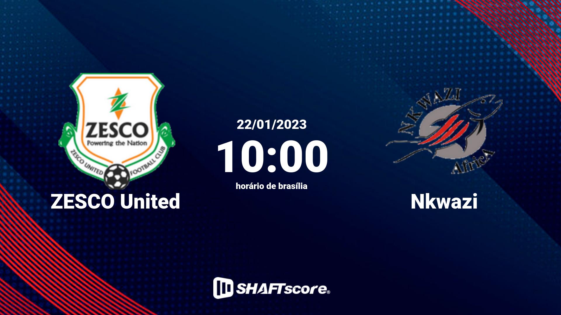 Estatísticas do jogo ZESCO United vs Nkwazi 22.01 10:00