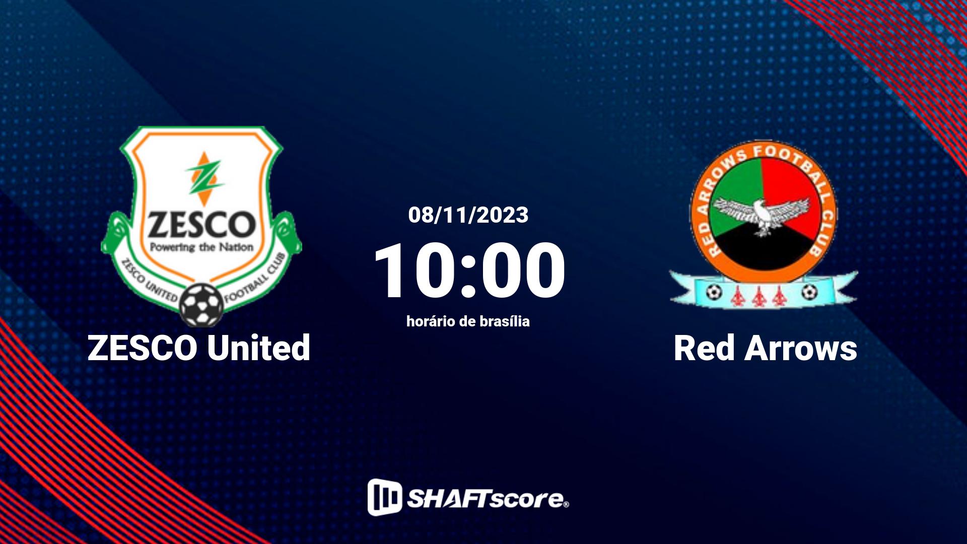 Estatísticas do jogo ZESCO United vs Red Arrows 08.11 10:00