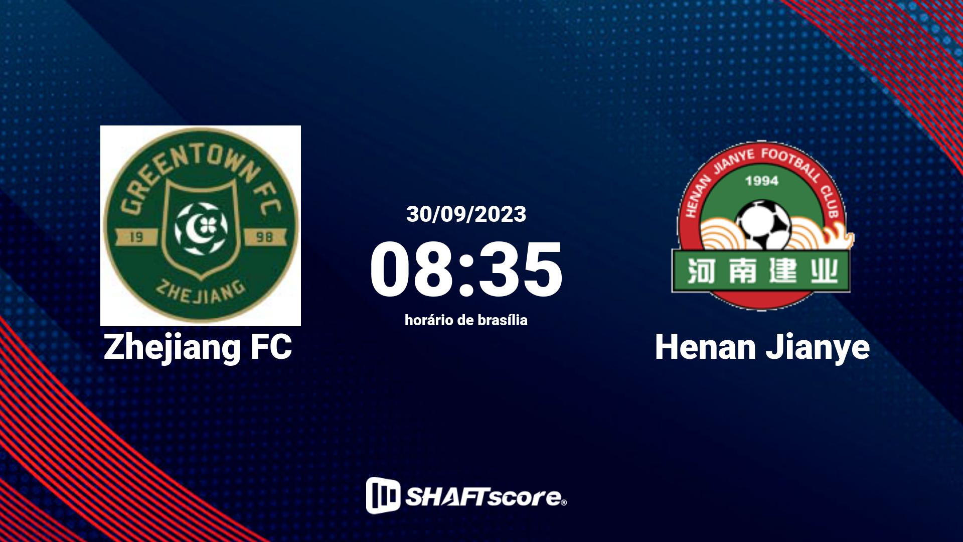 Estatísticas do jogo Zhejiang FC vs Henan Jianye 30.09 08:35