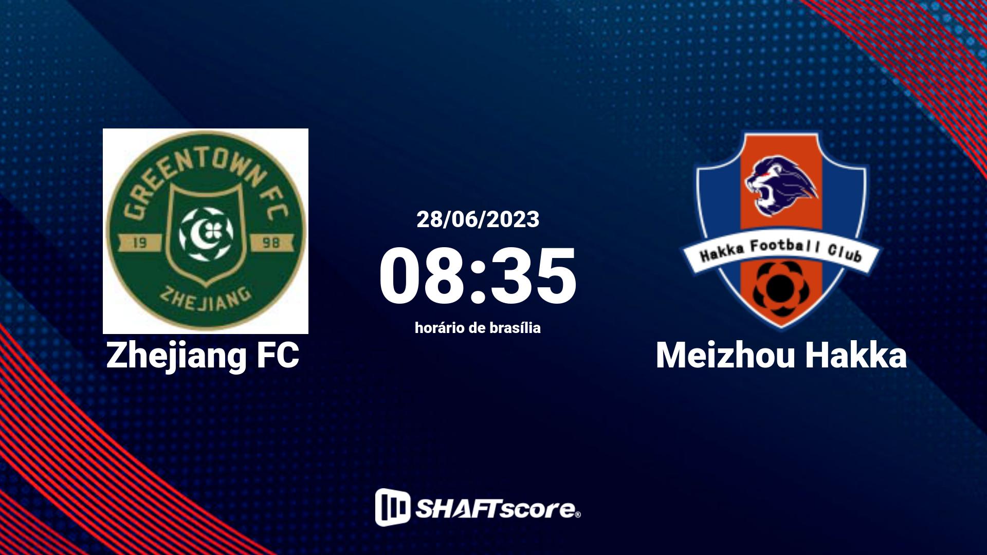 Estatísticas do jogo Zhejiang FC vs Meizhou Hakka 28.06 08:35