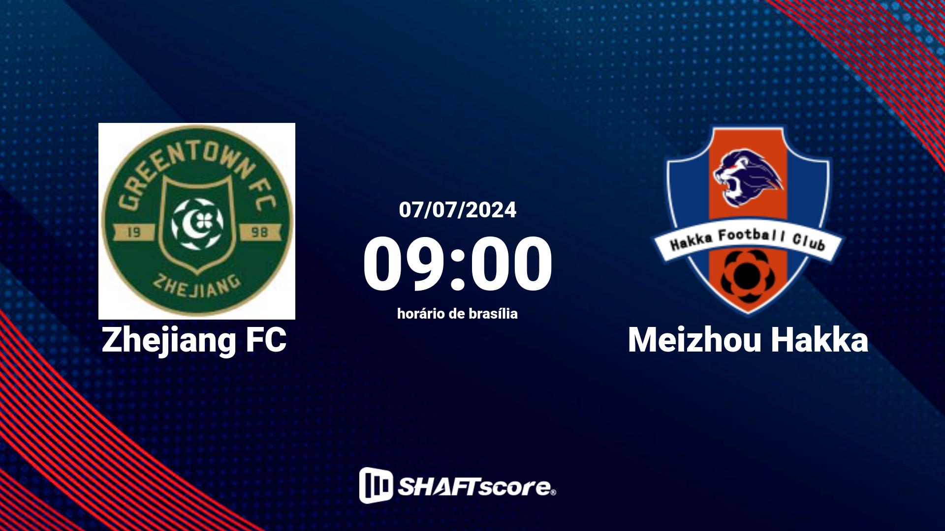 Estatísticas do jogo Zhejiang FC vs Meizhou Hakka 07.07 09:00