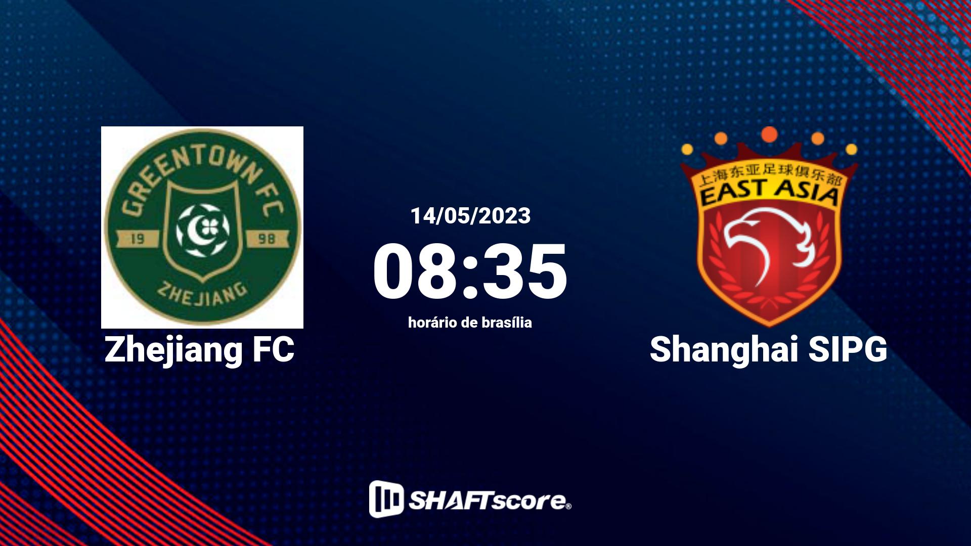 Estatísticas do jogo Zhejiang FC vs Shanghai SIPG 14.05 08:35