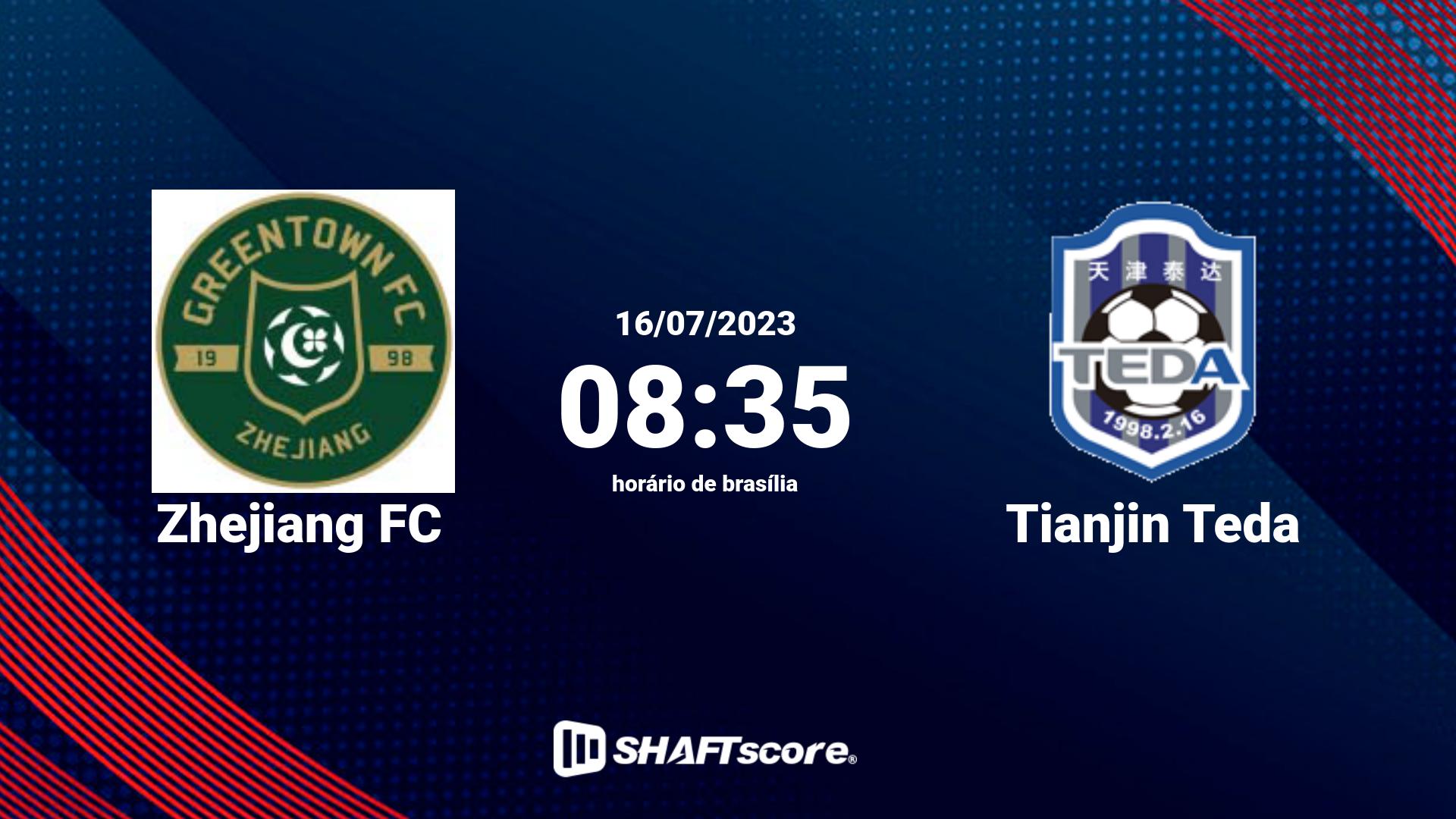 Estatísticas do jogo Zhejiang FC vs Tianjin Teda 16.07 08:35