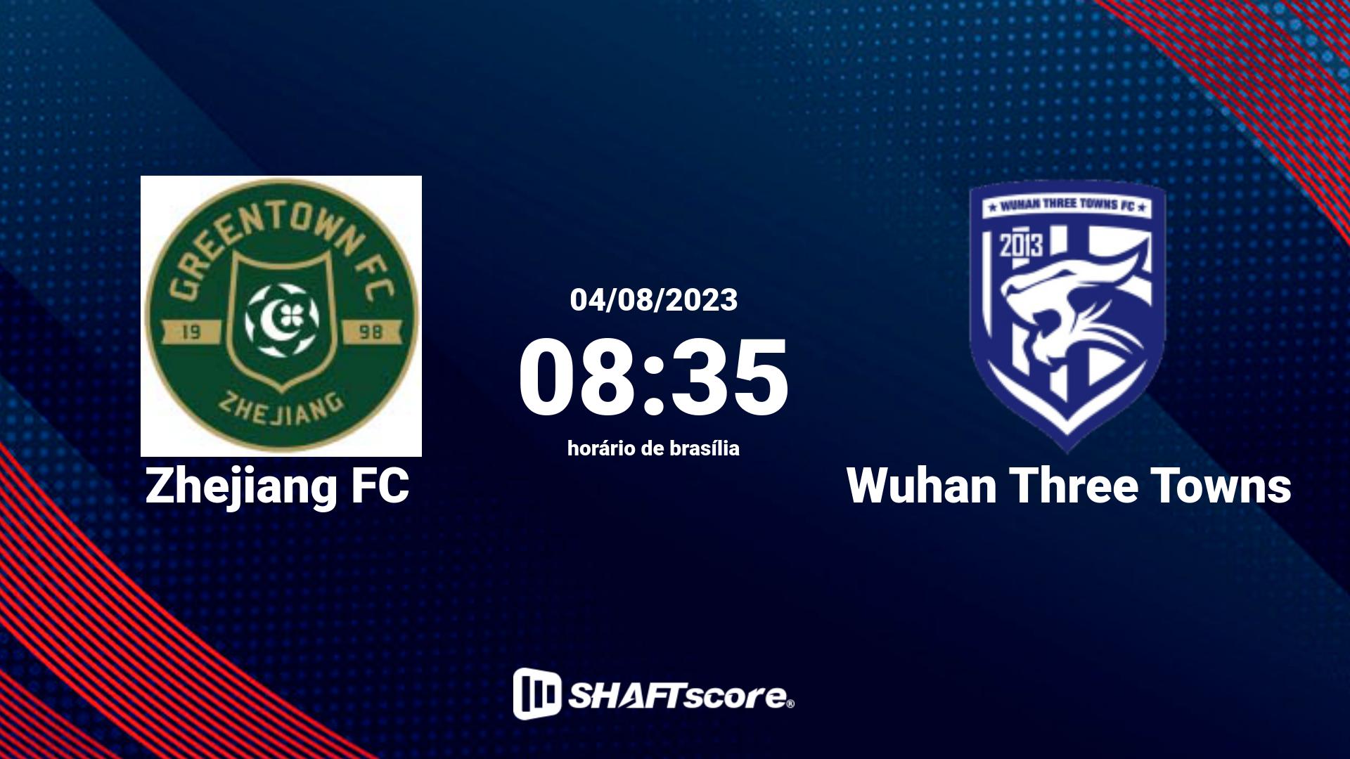 Estatísticas do jogo Zhejiang FC vs Wuhan Three Towns 04.08 08:35