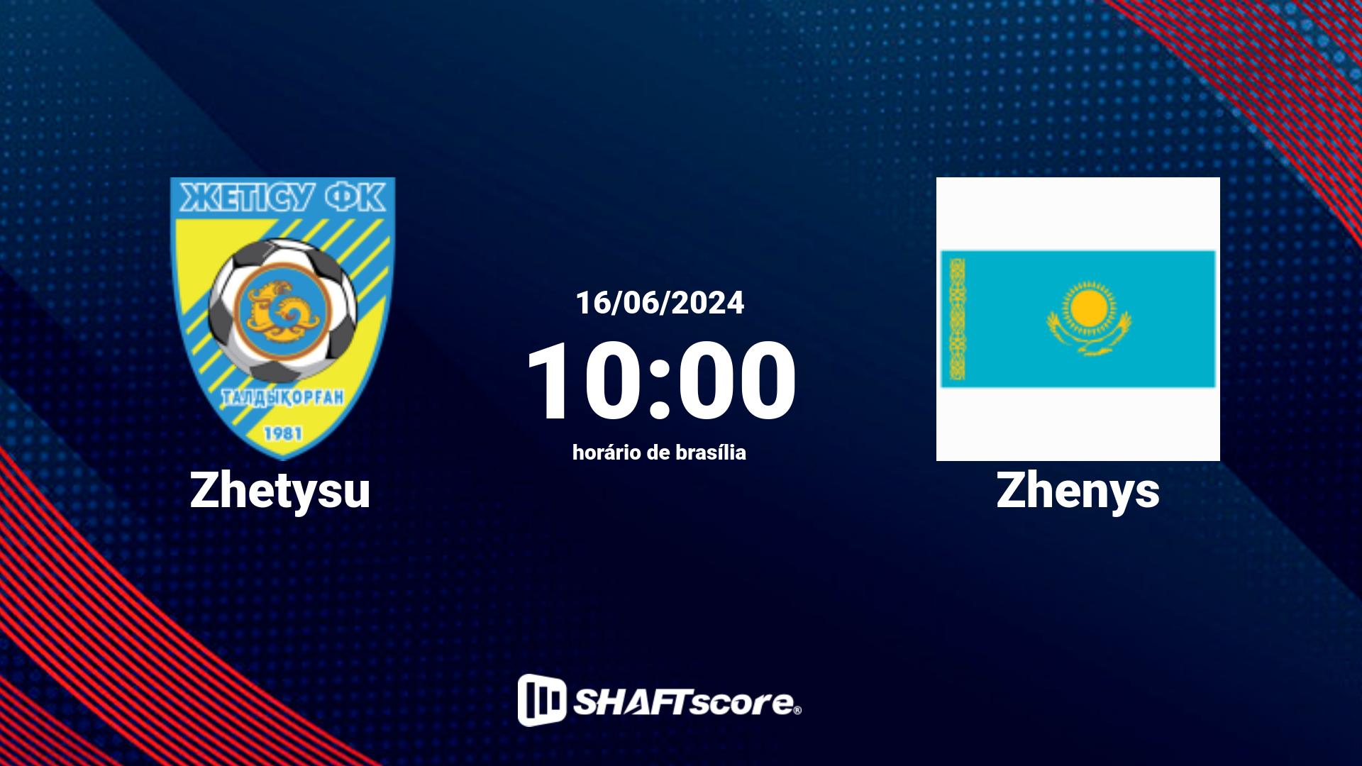 Estatísticas do jogo Zhetysu vs Zhenys 16.06 10:00