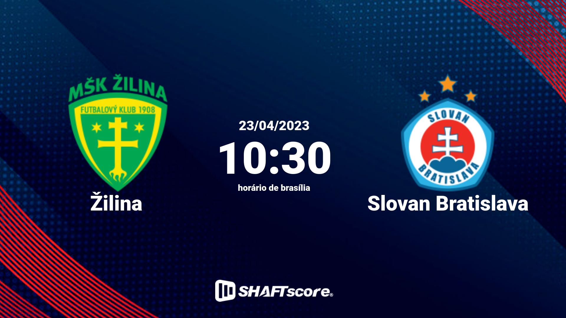 Estatísticas do jogo Žilina vs Slovan Bratislava 23.04 10:30