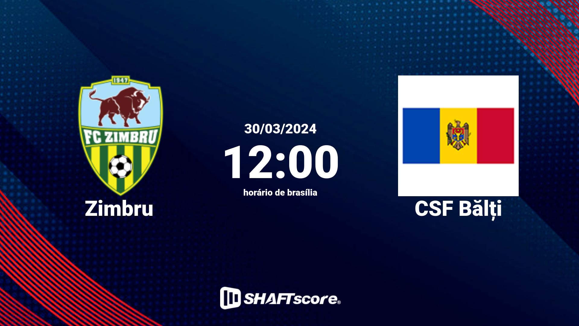 Estatísticas do jogo Zimbru vs CSF Bălți 30.03 12:00