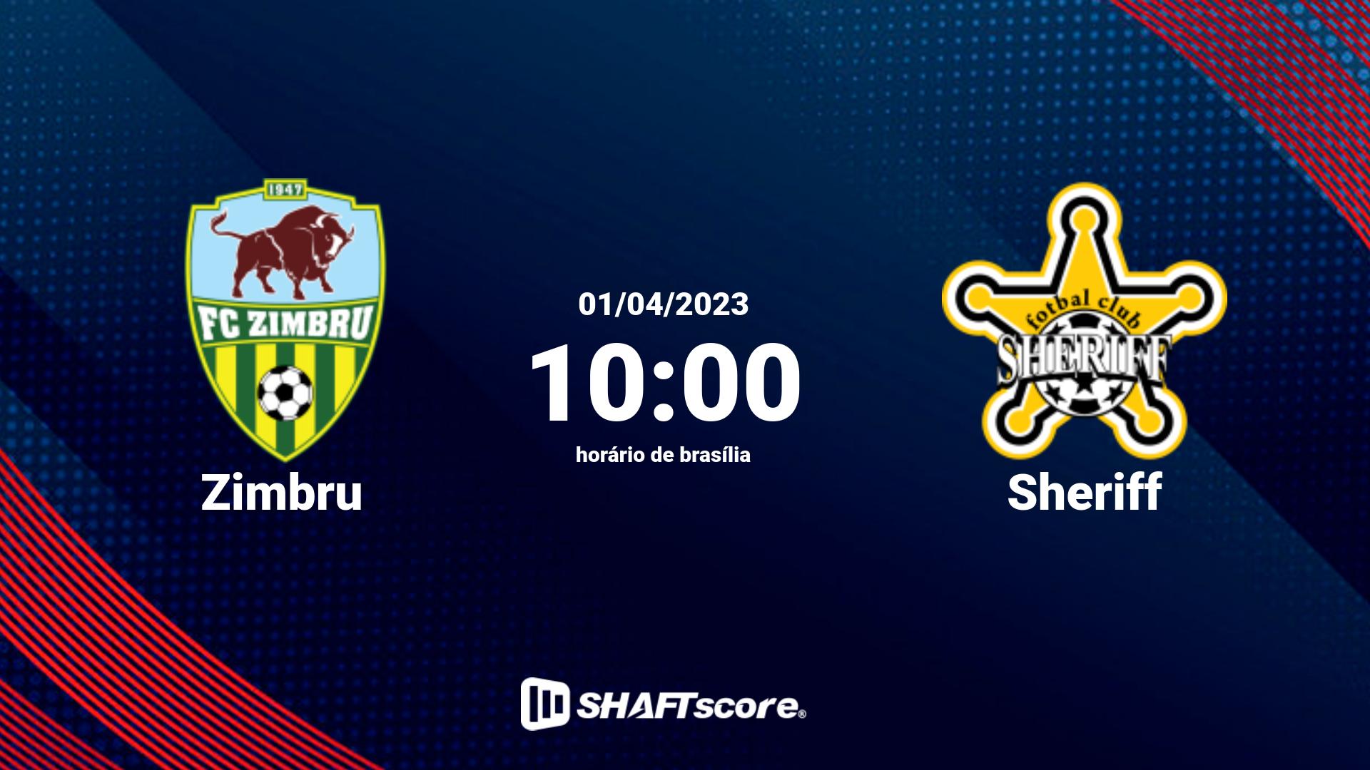 Estatísticas do jogo Zimbru vs Sheriff 01.04 10:00