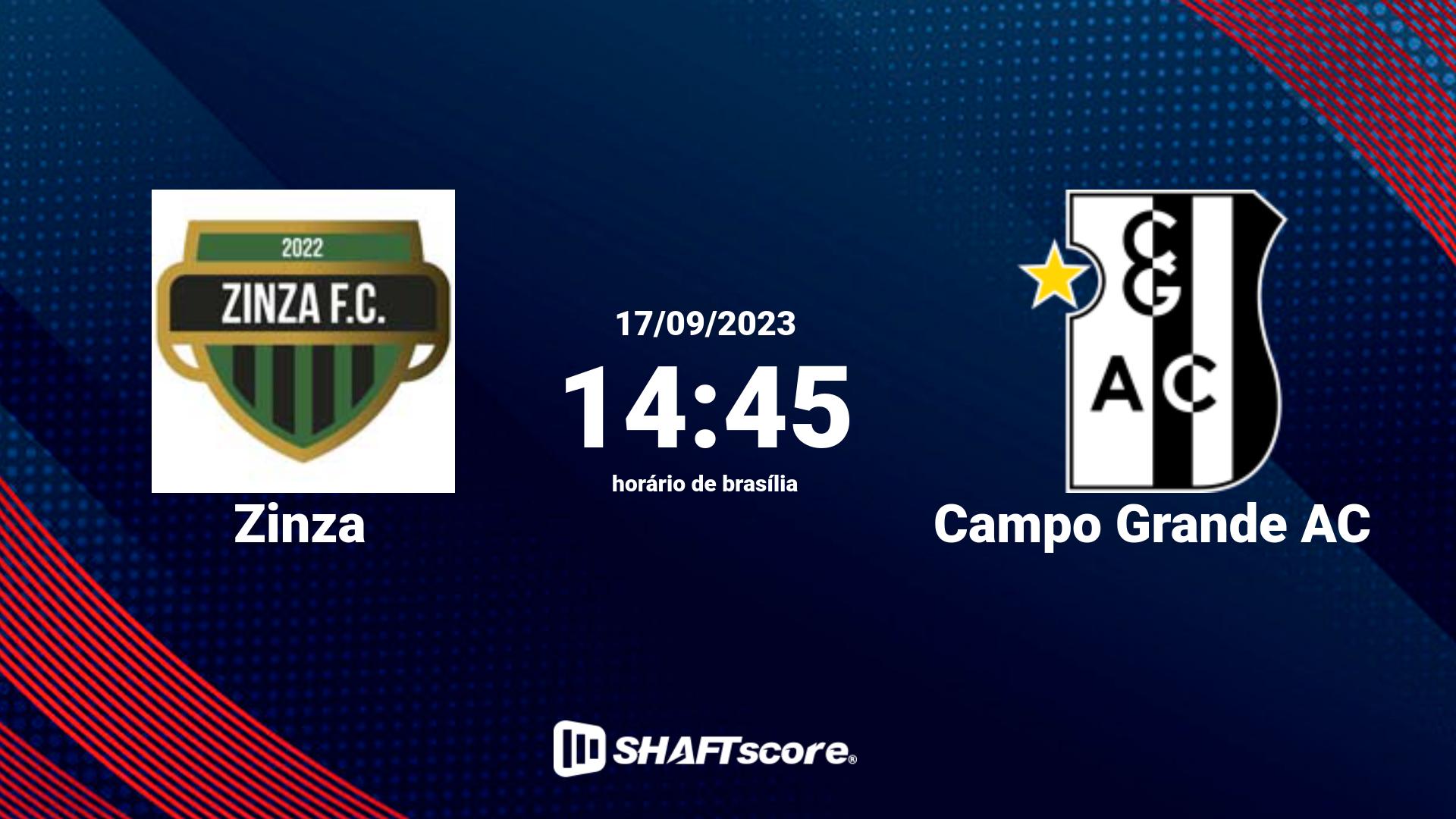 Estatísticas do jogo Zinza vs Campo Grande AC 17.09 14:45