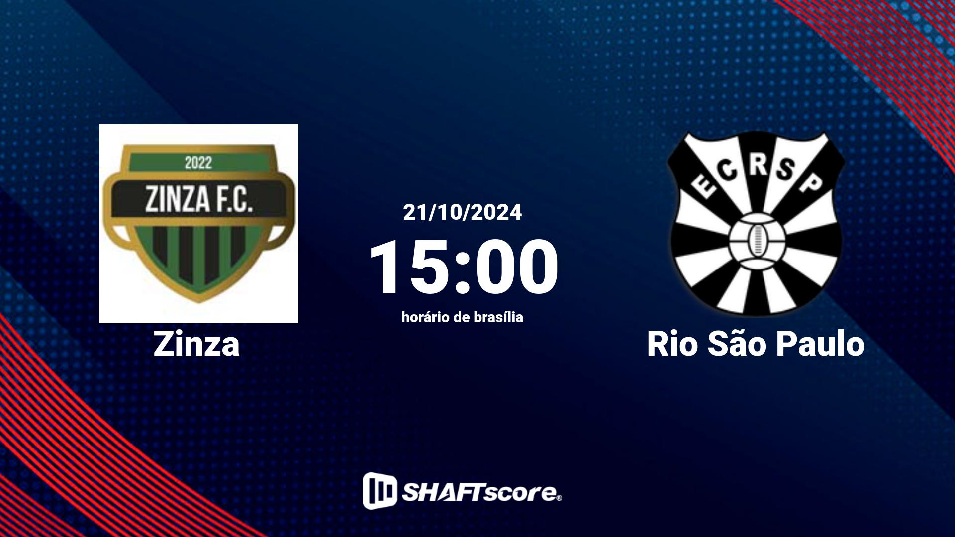 Estatísticas do jogo Zinza vs Rio São Paulo 21.10 15:00