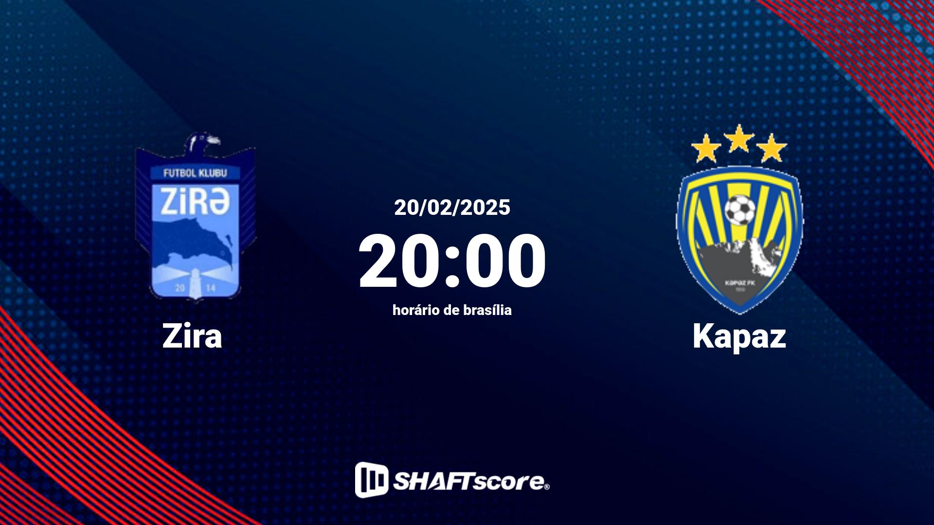 Estatísticas do jogo Zira vs Kapaz 20.02 20:00