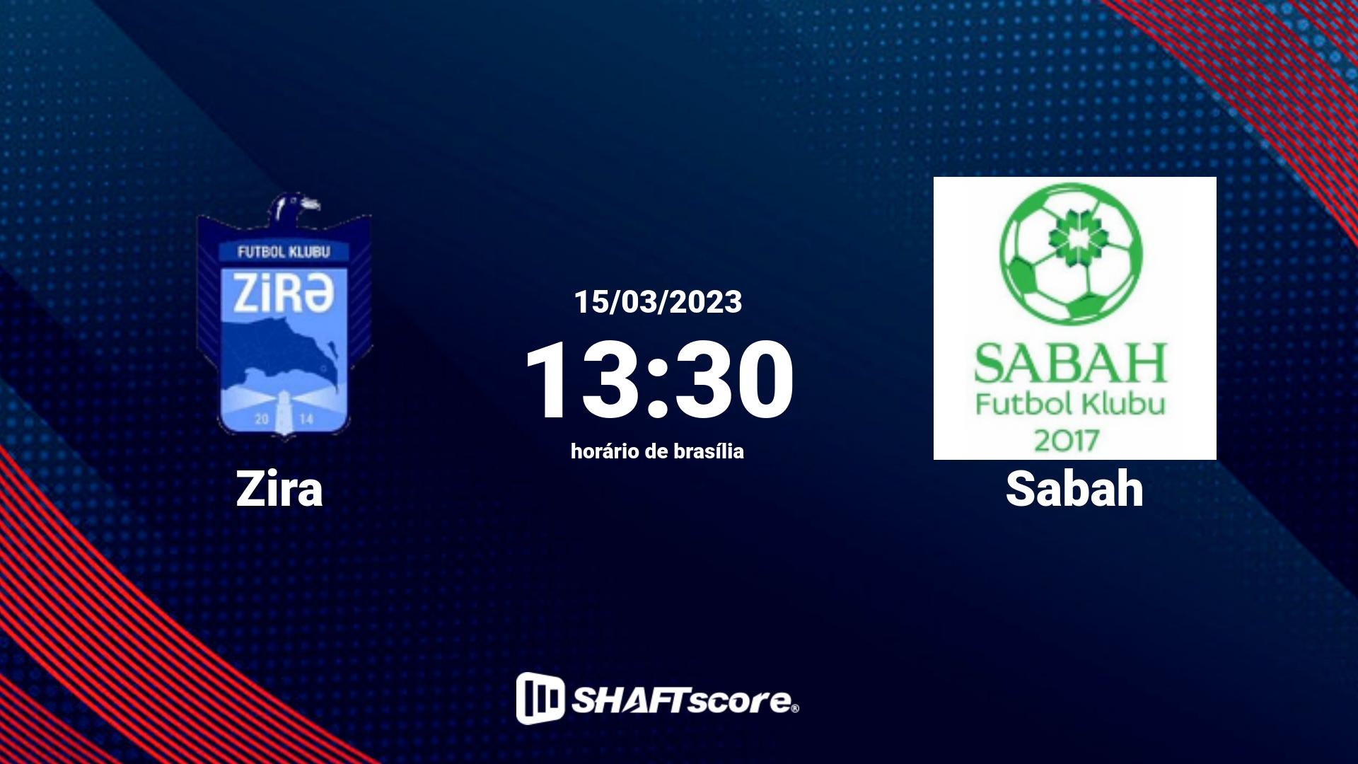 Estatísticas do jogo Zira vs Sabah 15.03 13:30