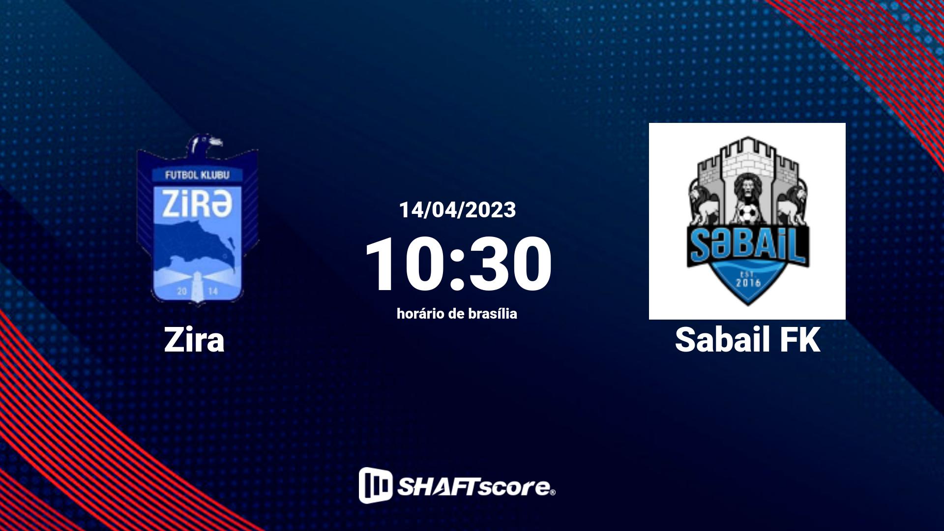 Estatísticas do jogo Zira vs Sabail FK 14.04 10:30