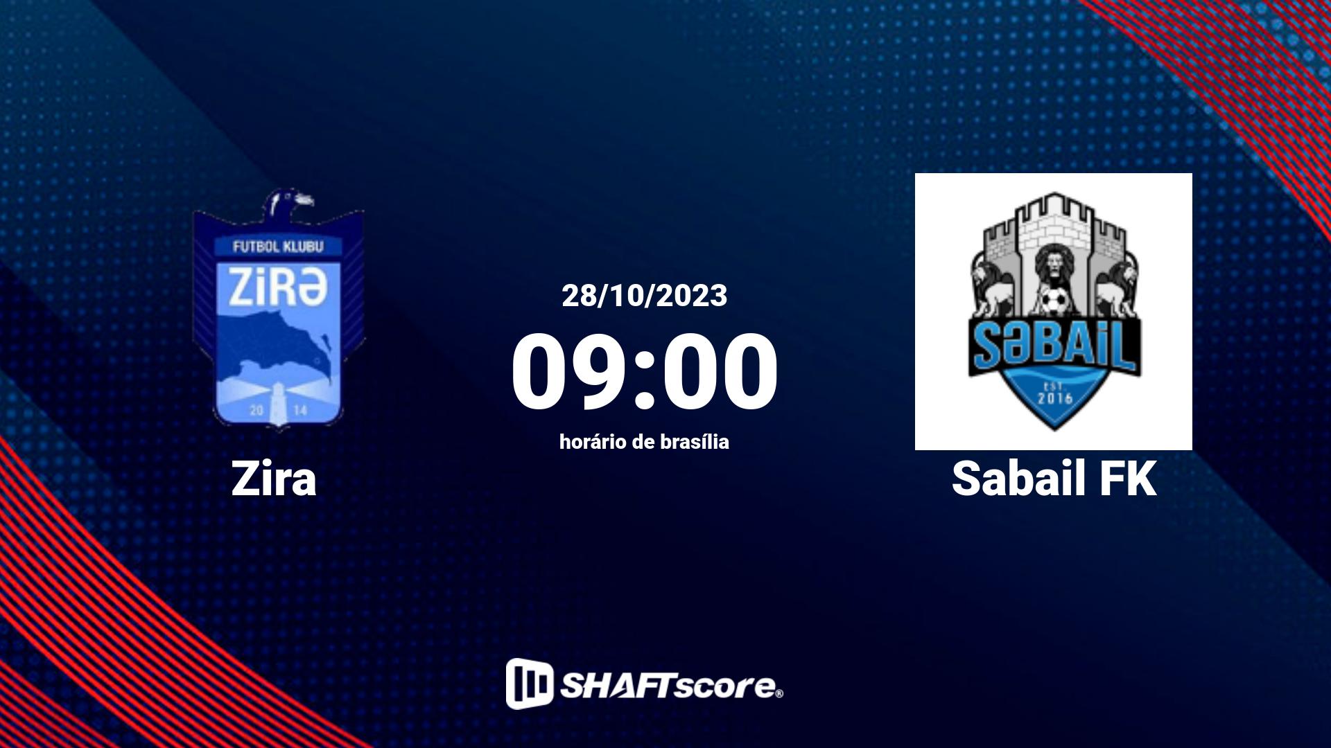 Estatísticas do jogo Zira vs Sabail FK 28.10 09:00