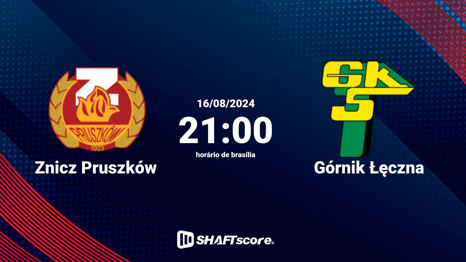 Estatísticas do jogo Znicz Pruszków vs Górnik Łęczna 16.08 21:00
