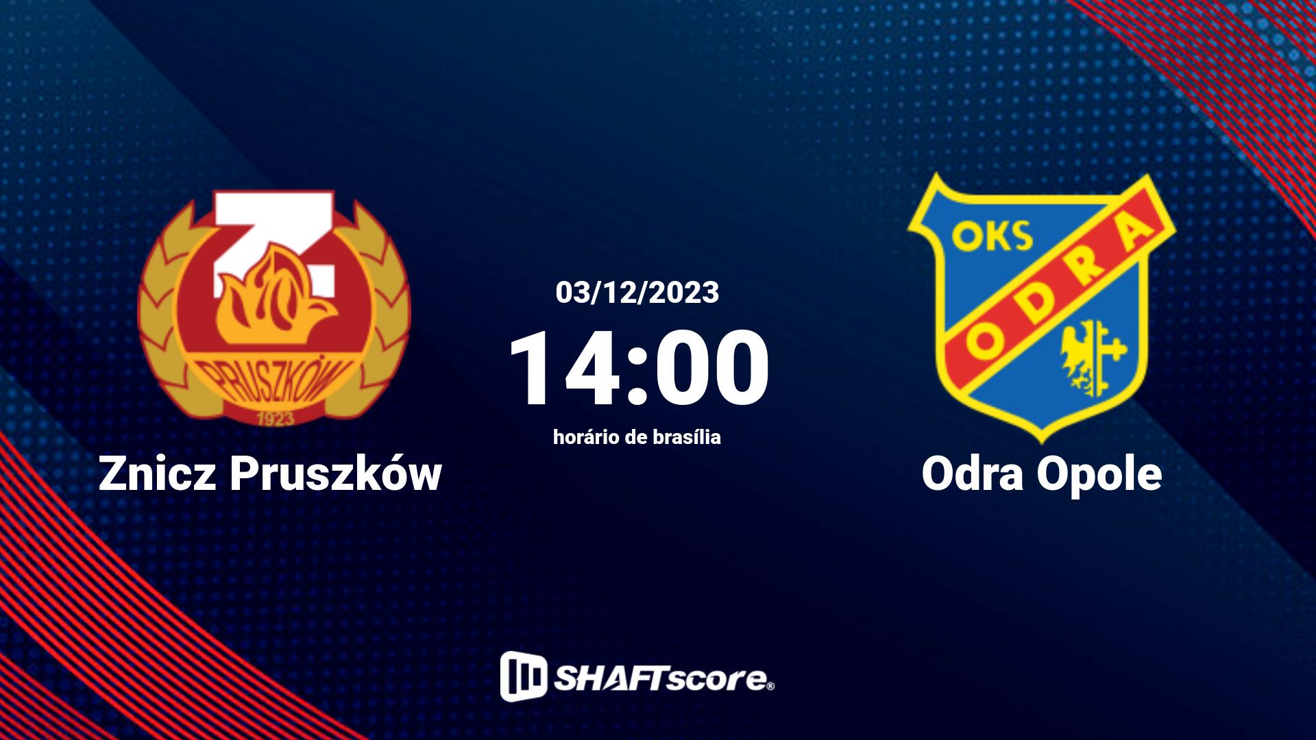 Estatísticas do jogo Znicz Pruszków vs Odra Opole 03.12 14:00