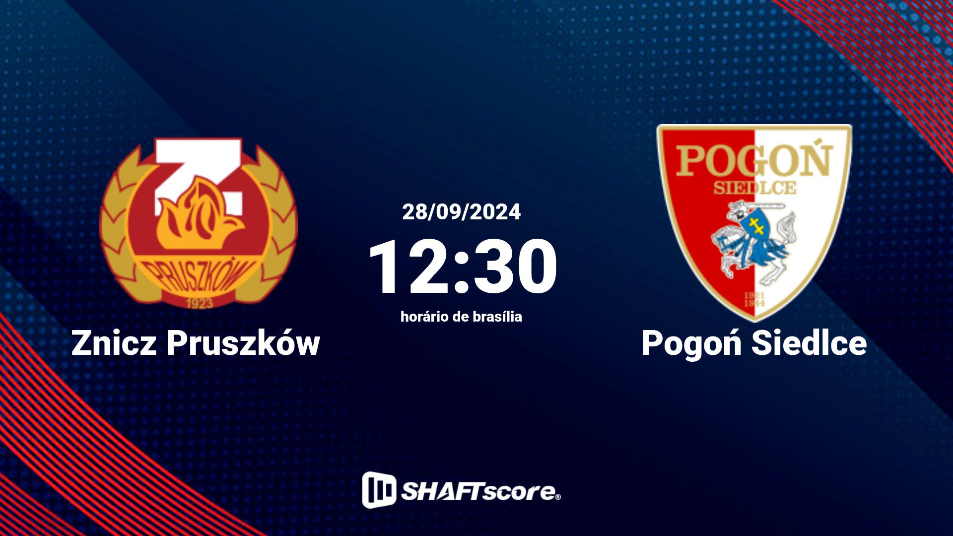 Estatísticas do jogo Znicz Pruszków vs Pogoń Siedlce 28.09 12:30