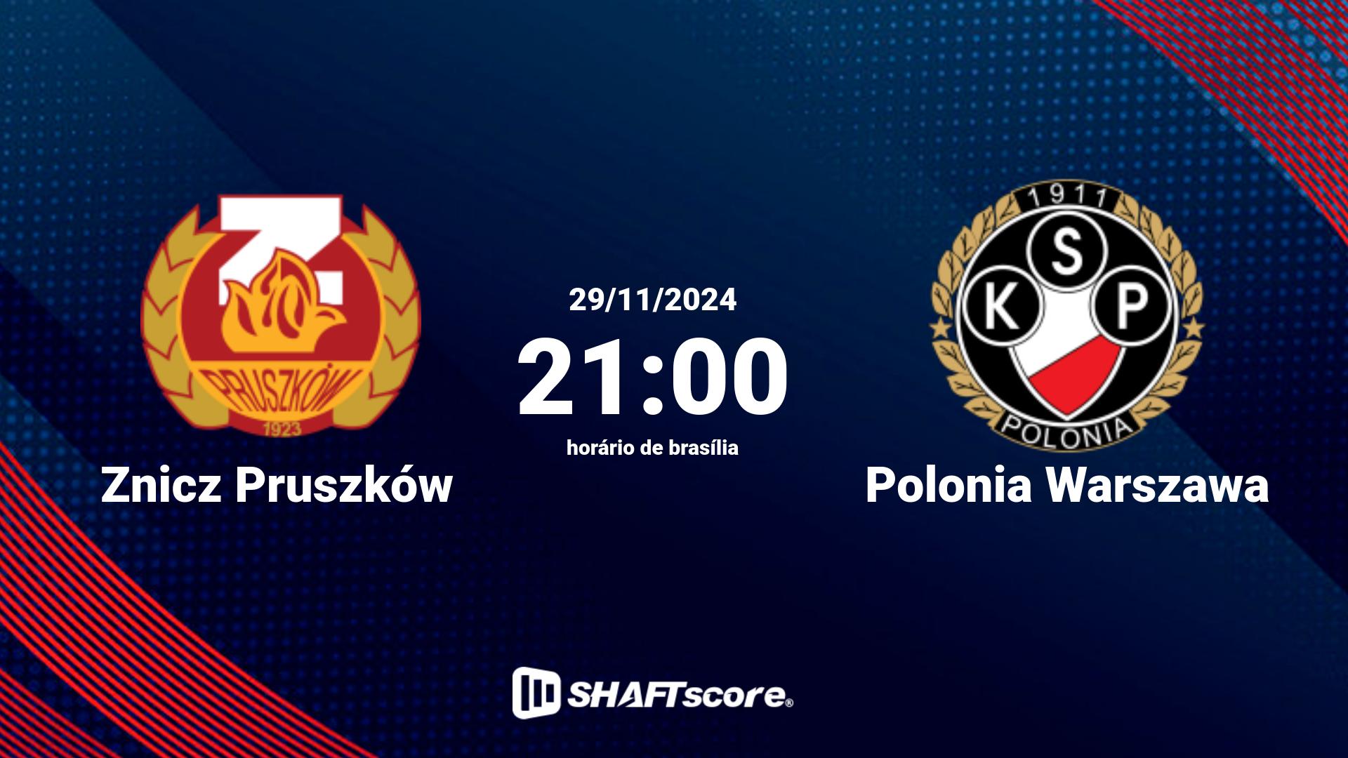 Estatísticas do jogo Znicz Pruszków vs Polonia Warszawa 29.11 21:00