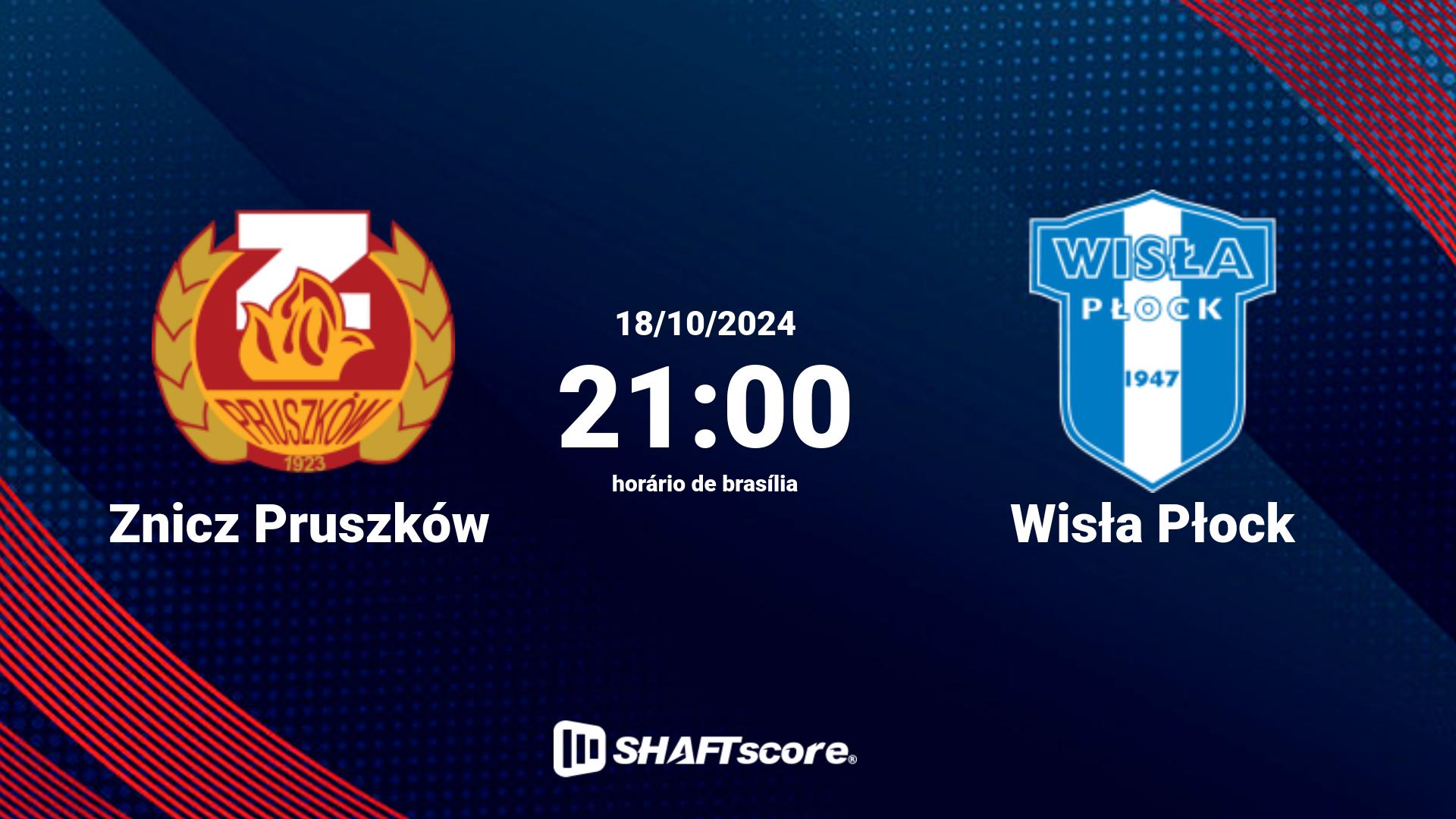 Estatísticas do jogo Znicz Pruszków vs Wisła Płock 19.10 14:35