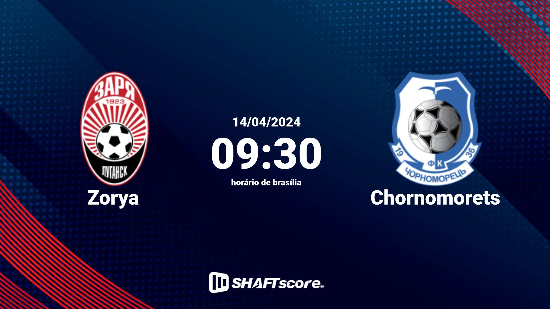 Estatísticas do jogo Zorya vs Chornomorets 14.04 09:30