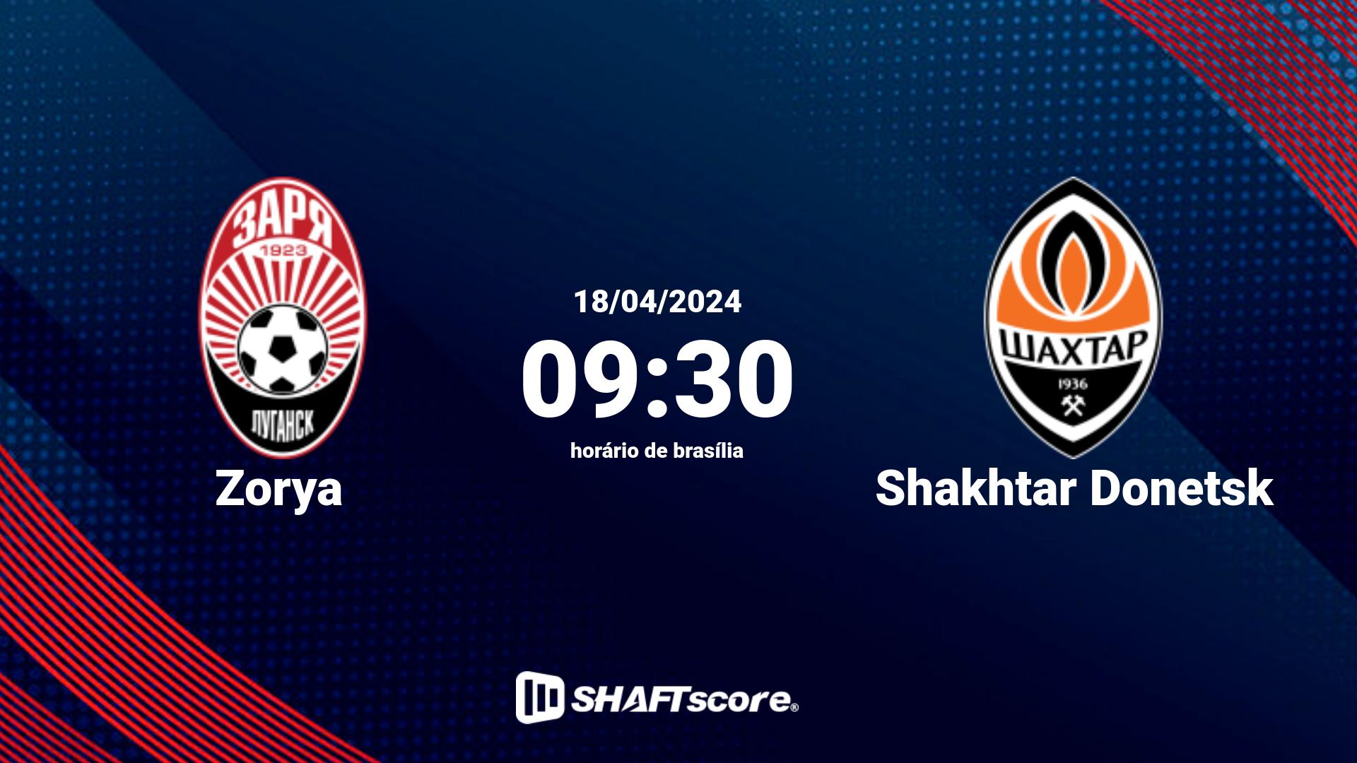 Estatísticas do jogo Zorya vs Shakhtar Donetsk 18.04 09:30