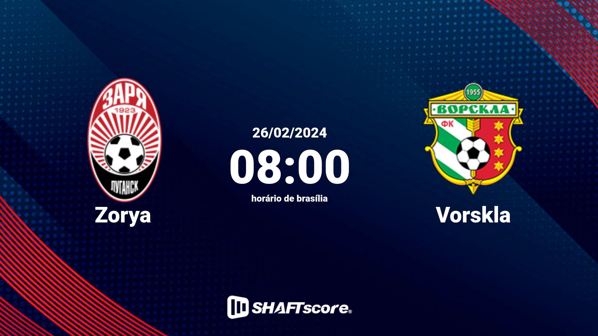 Estatísticas do jogo Zorya vs Vorskla 26.02 08:00