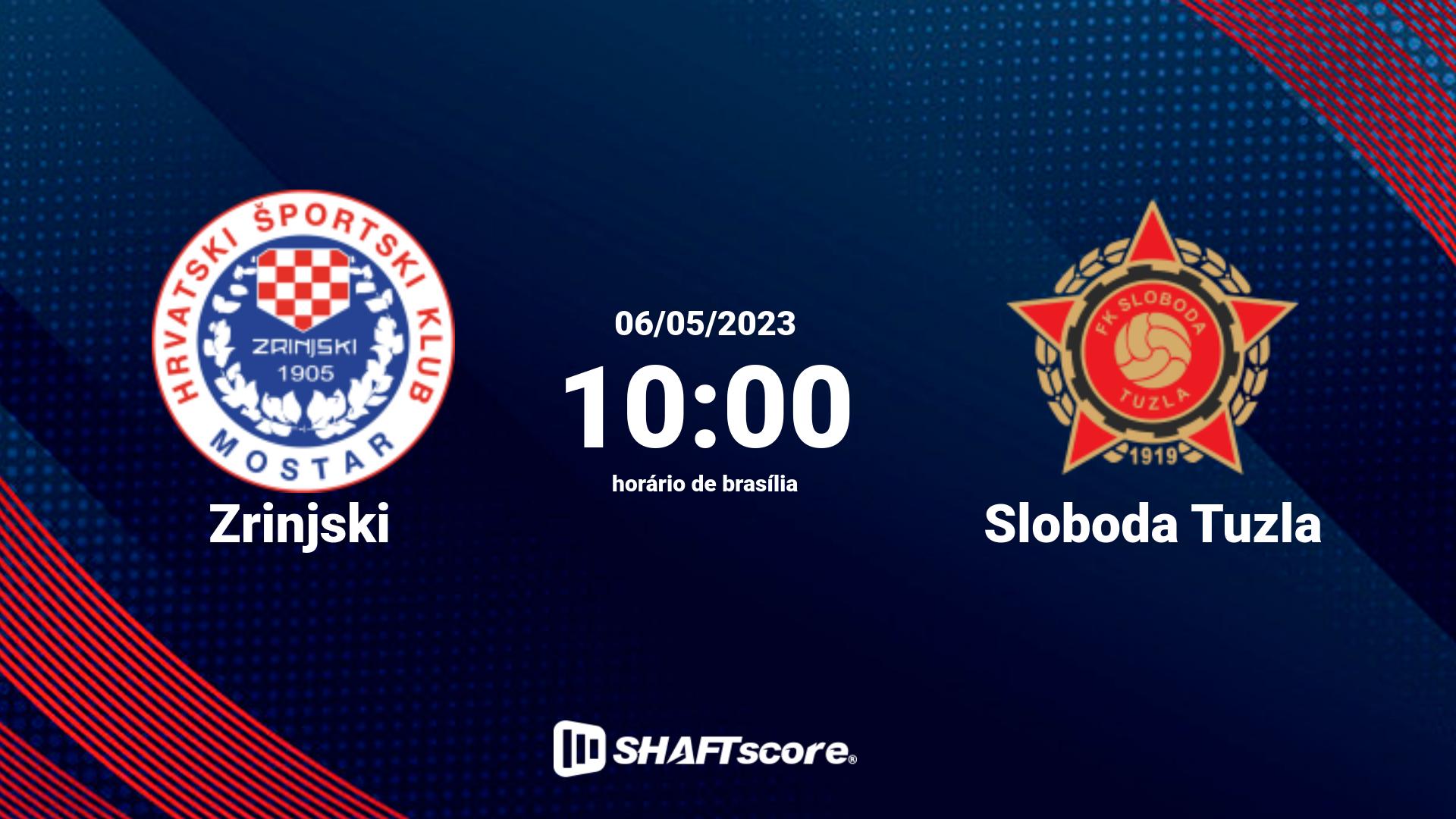 Estatísticas do jogo Zrinjski vs Sloboda Tuzla 06.05 10:00