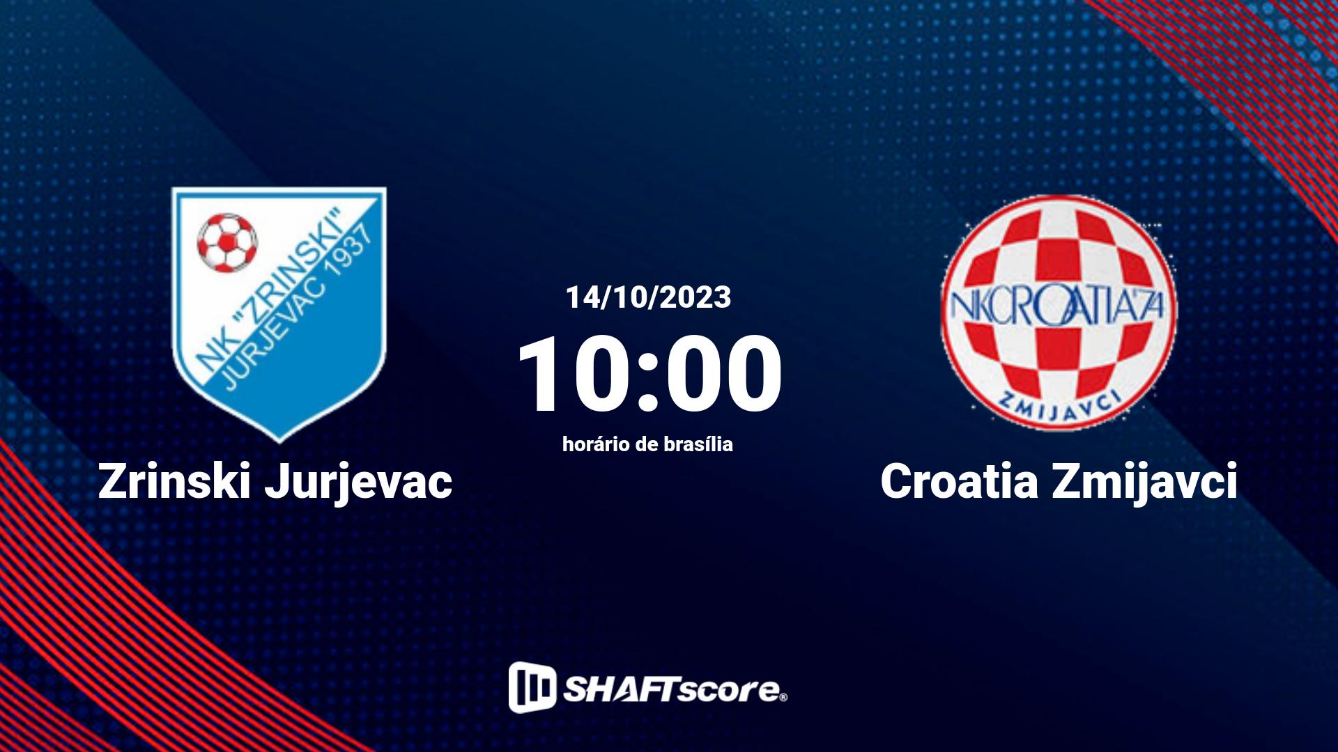 Estatísticas do jogo Zrinski Jurjevac vs Croatia Zmijavci 14.10 10:00