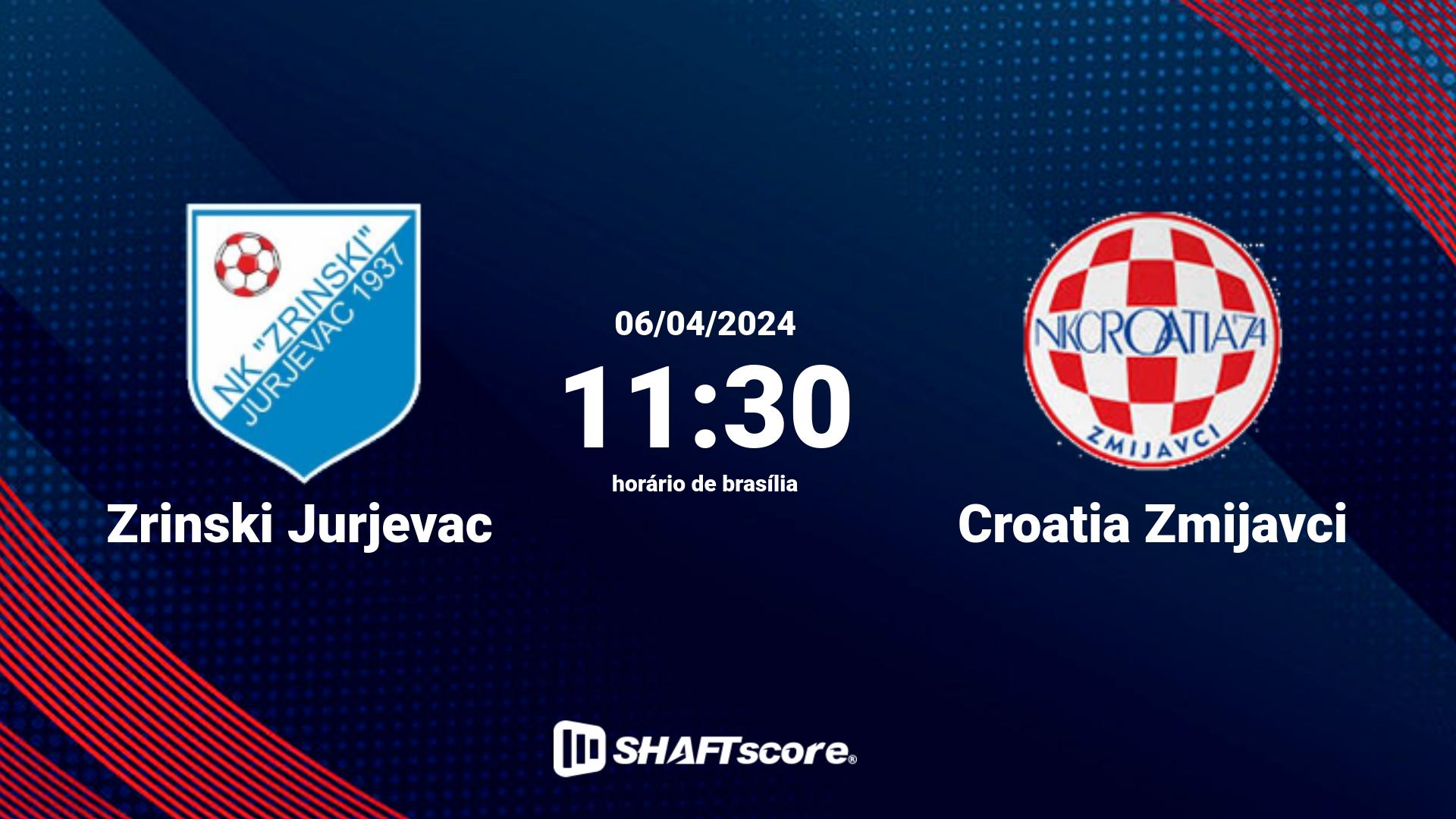 Estatísticas do jogo Zrinski Jurjevac vs Croatia Zmijavci 06.04 11:30