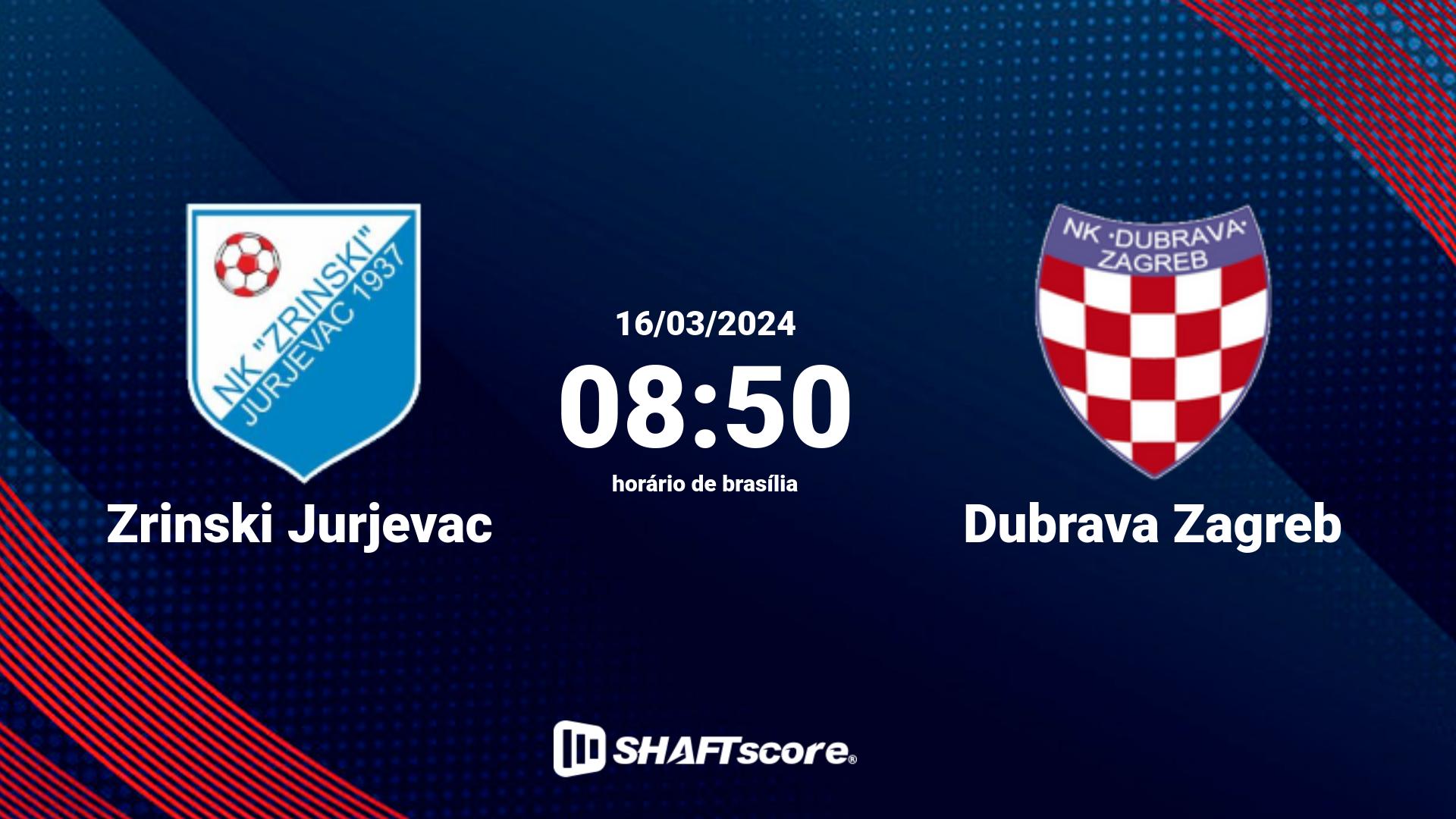 Estatísticas do jogo Zrinski Jurjevac vs Dubrava Zagreb 16.03 08:50