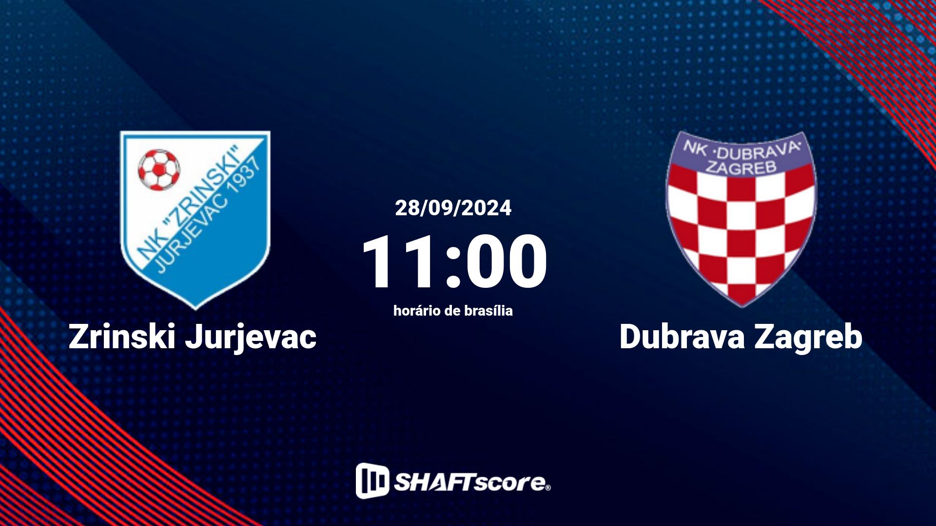 Estatísticas do jogo Zrinski Jurjevac vs Dubrava Zagreb 28.09 11:00