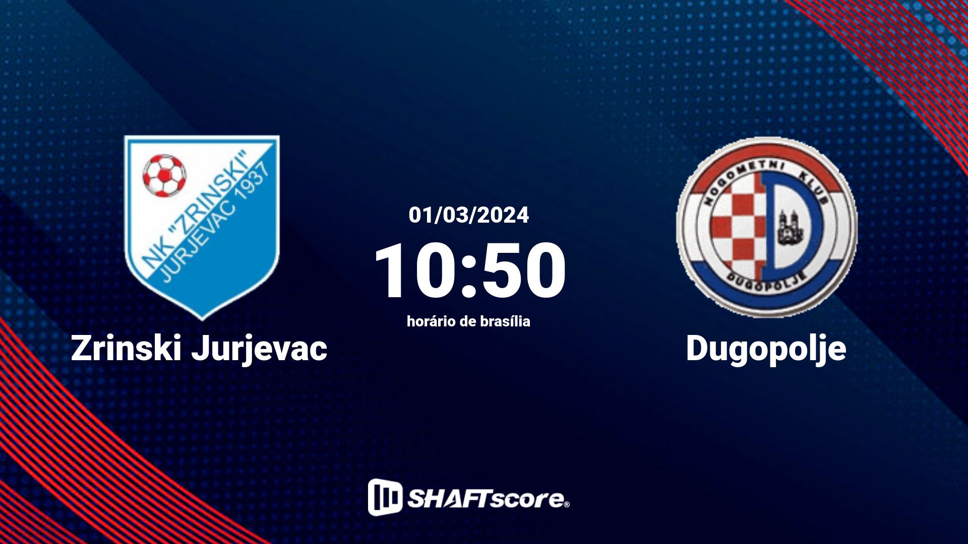 Estatísticas do jogo Zrinski Jurjevac vs Dugopolje 01.03 10:50