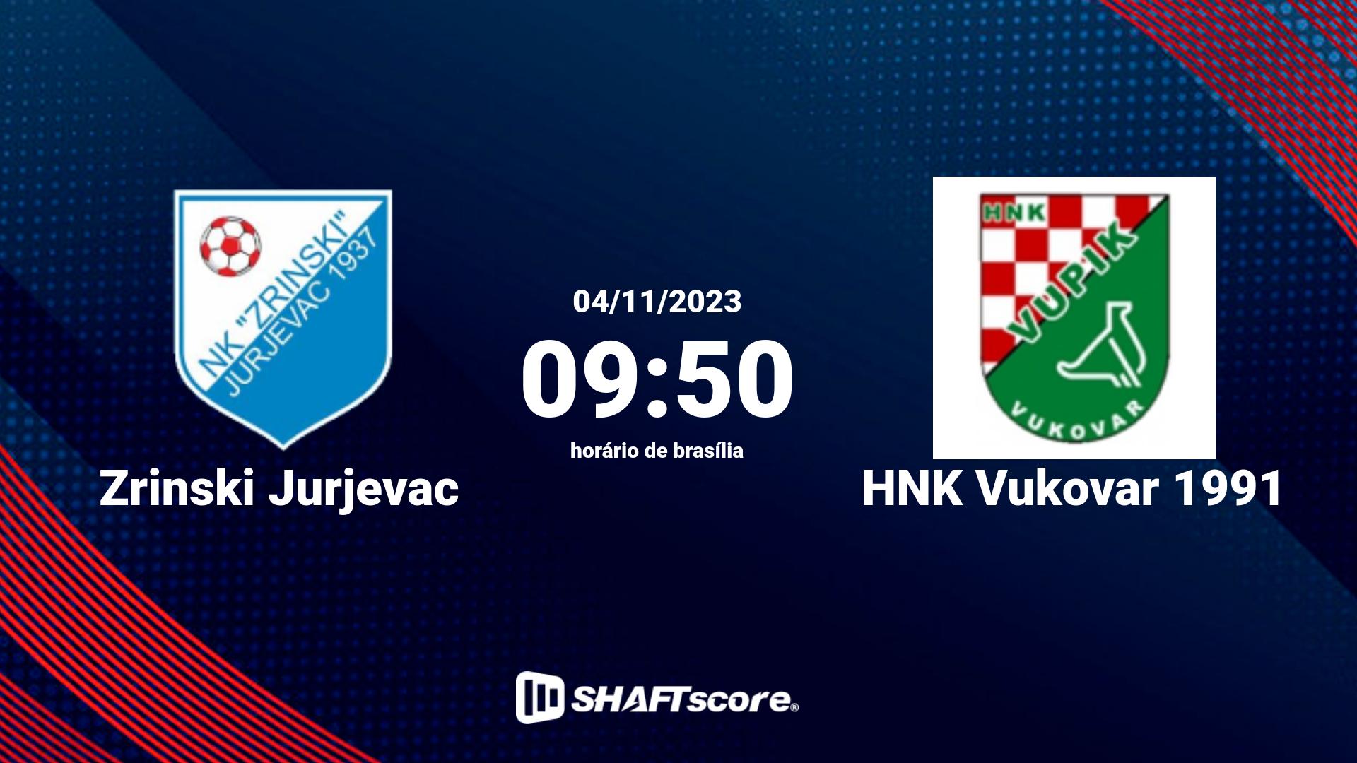 Estatísticas do jogo Zrinski Jurjevac vs HNK Vukovar 1991 04.11 09:50