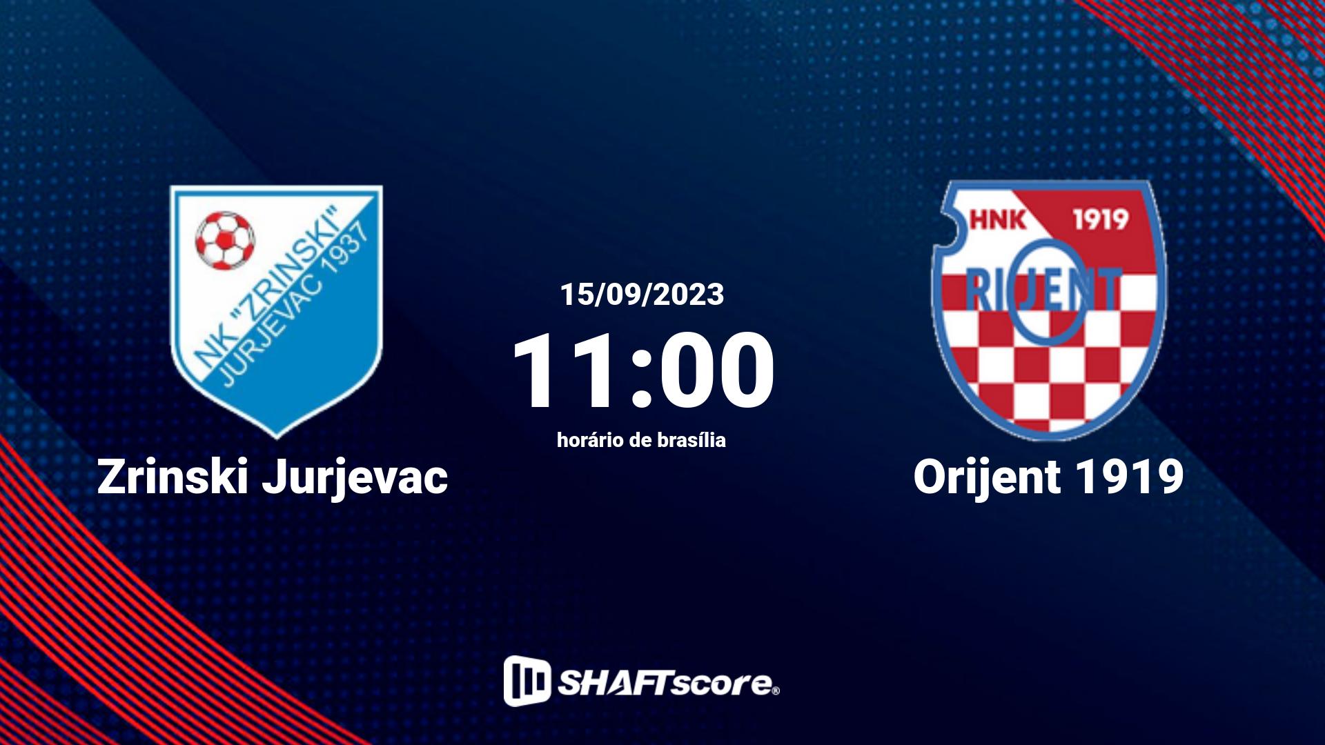 Estatísticas do jogo Zrinski Jurjevac vs Orijent 1919 15.09 11:00