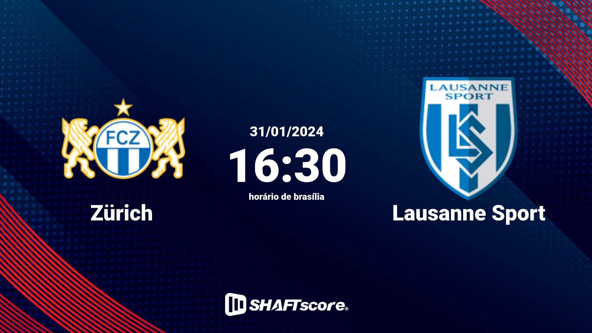 Estatísticas do jogo Zürich vs Lausanne Sport 31.01 16:30