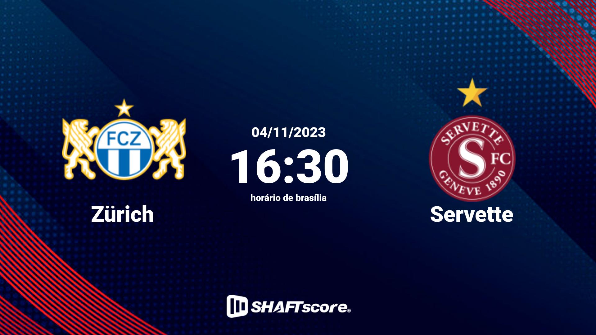 Estatísticas do jogo Zürich vs Servette 04.11 16:30