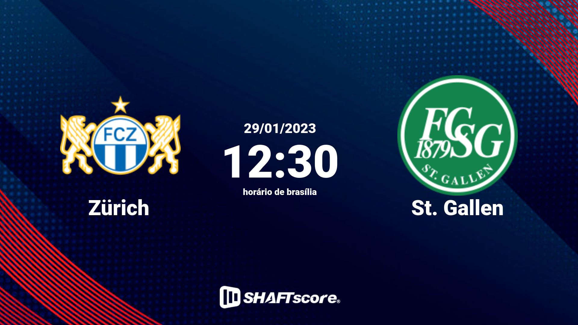 Estatísticas do jogo Zürich vs St. Gallen 29.01 12:30