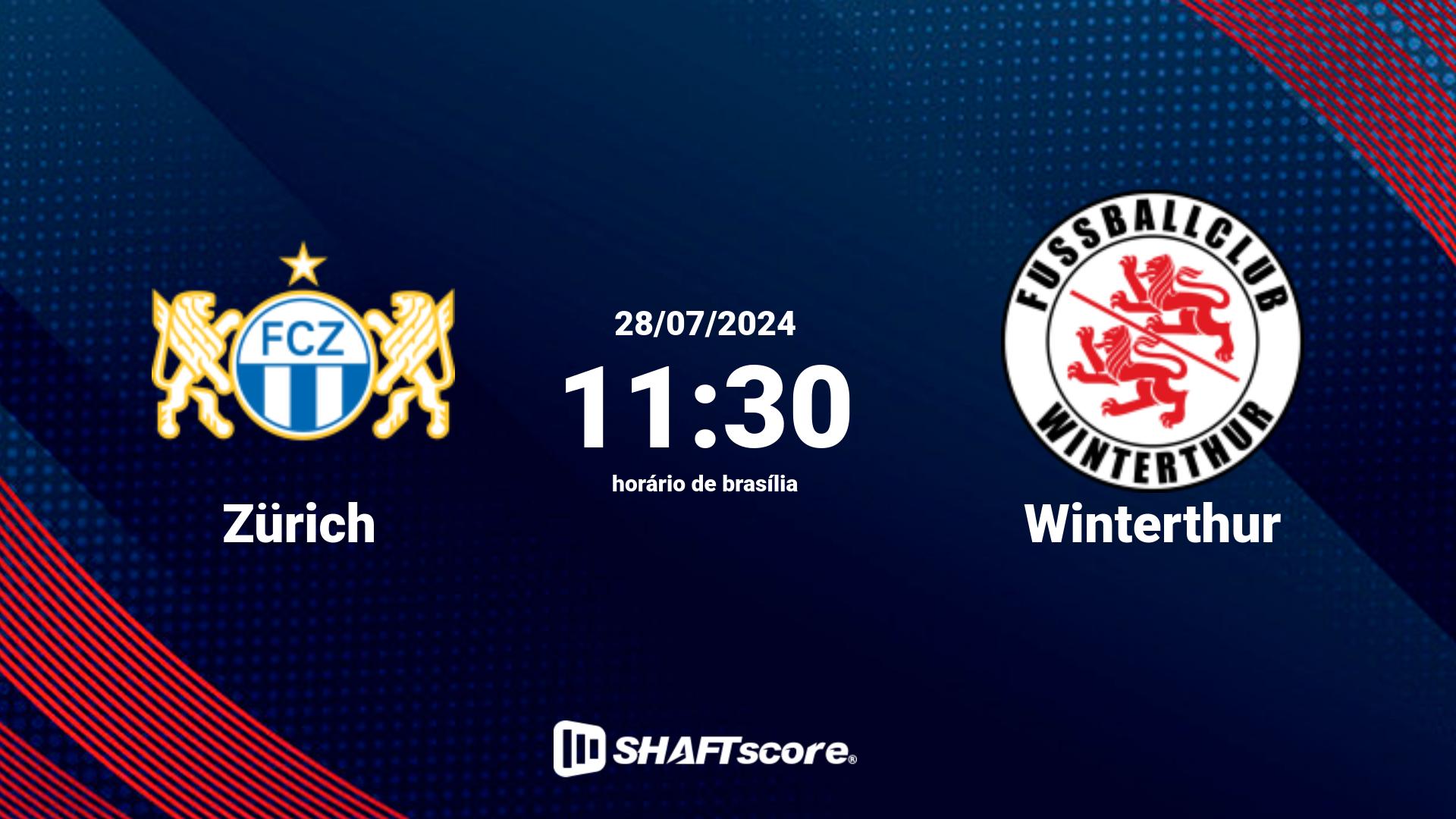 Estatísticas do jogo Zürich vs Winterthur 28.07 11:30