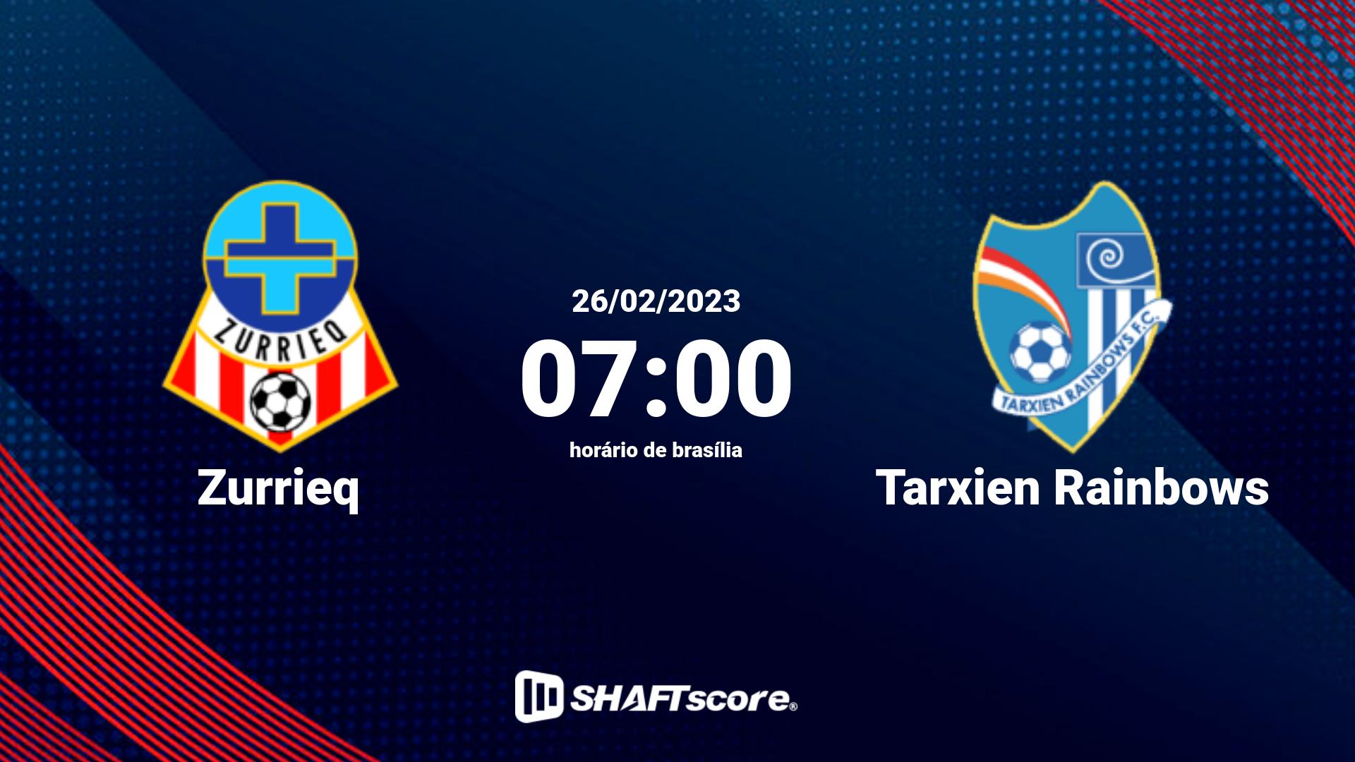 Estatísticas do jogo Zurrieq vs Tarxien Rainbows 26.02 07:00