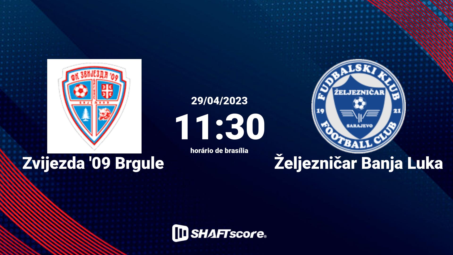 Estatísticas do jogo Zvijezda '09 Brgule vs Željezničar Banja Luka 29.04 11:30