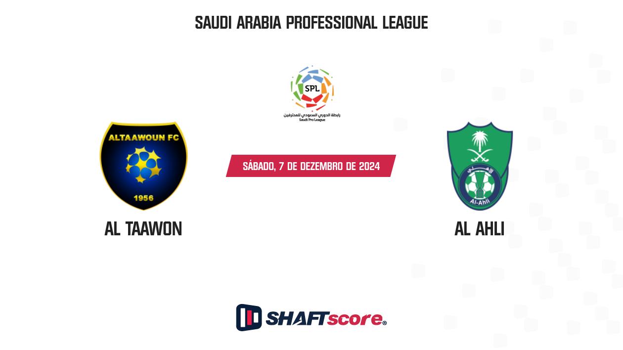 Palpite: Al Taawon vs Al Ahli