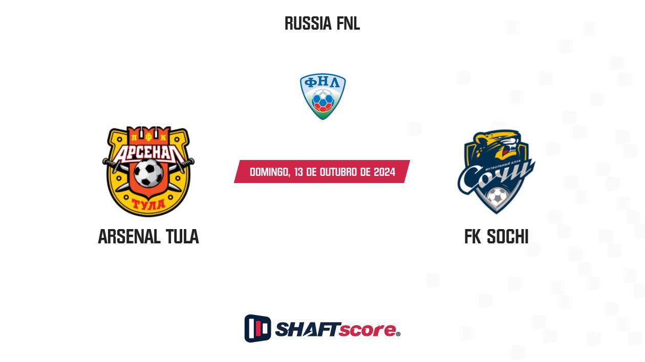 Palpite: Arsenal Tula vs FK Sochi