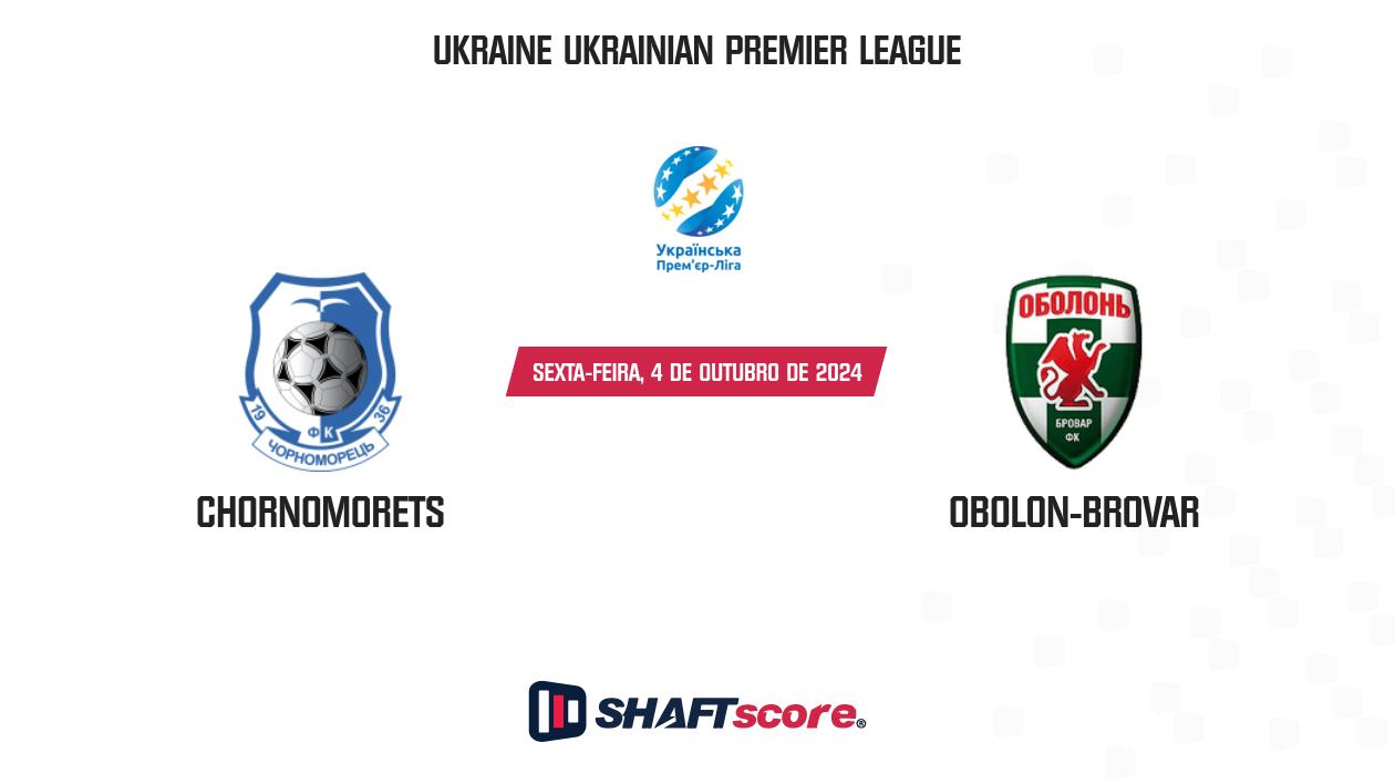 Palpite: Chornomorets vs Obolon-Brovar