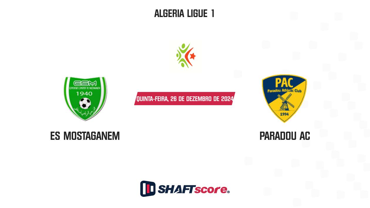 Palpite: ES Mostaganem vs Paradou AC