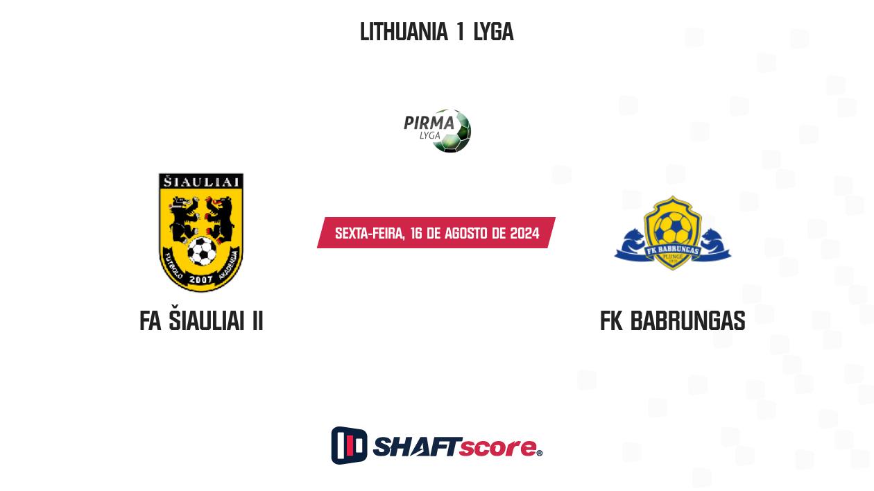 Palpite: FA Šiauliai II vs FK Babrungas