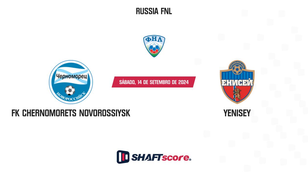 Palpite: FK Chernomorets Novorossiysk vs Yenisey